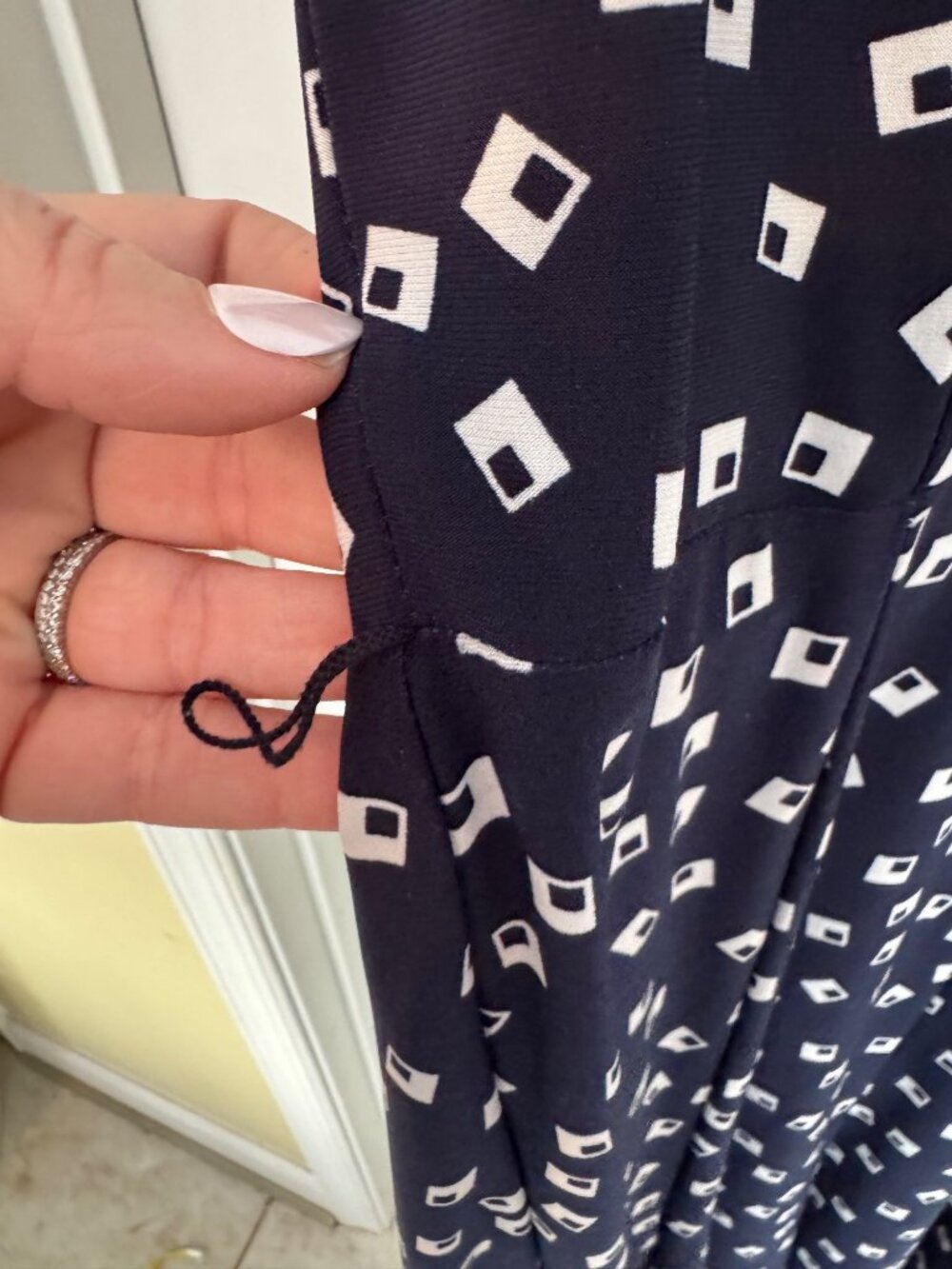 Lauren Ralph Lauren Navy Sleeveless Dress Jersey Knit Stretch Cowl Neck 12 - Picture 6 of 10